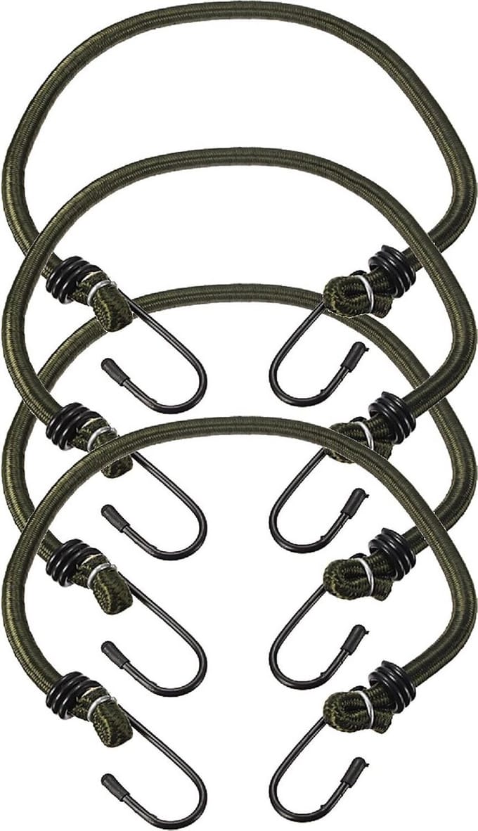 4-pack Zware Bungee Koorden Elastisch Militaire Kwaliteit Olijfgroen