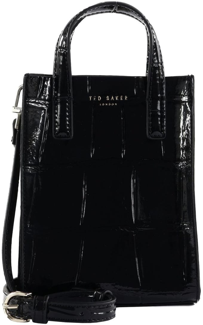 Ted Baker schoudertas Viienna Croc Effect Mini Icon Bag Black zwart
