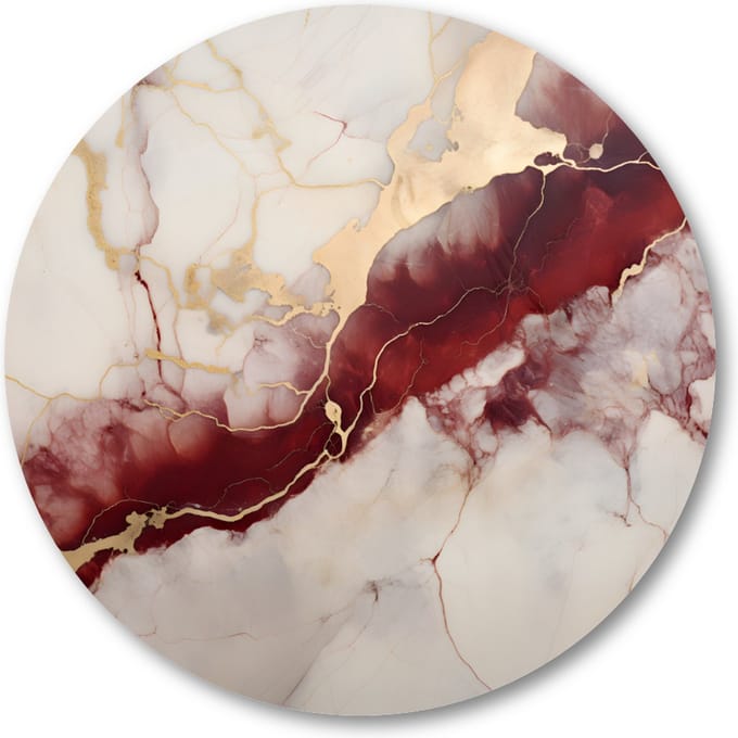 Rose Marble - Muurcirkel Forex 60cm - Wandcirkel voor binnen - Minimalist