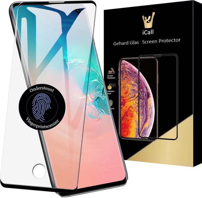 Screenprotector geschikt voor Samsung Galaxy S10 - Tempered Glass Gehard Glas Case-Friendly Screen Protector - Ondersteunt Vingerafdrukscanner