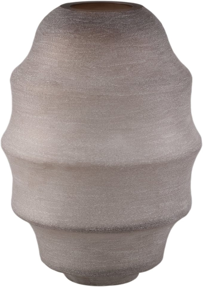 PTMD Elladie Beige Round Glass Layered Vase High