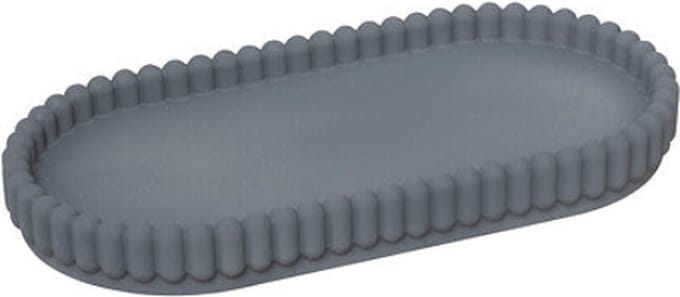 5Five Bonbon Zeepbakje - Geribbeld - 19x9x2cm - Grijsblauw