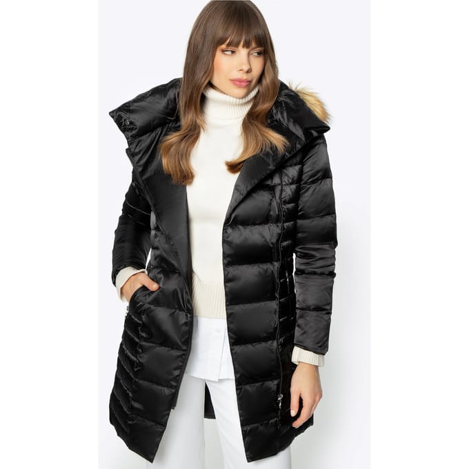 Wittchen Dames Donsjack met Asymmetrische Sluiting Zwart Nylon