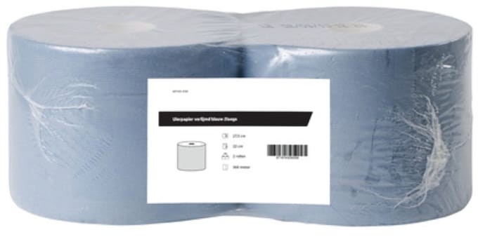 Industrierol verlijmd blauw 2laags 2 rol 360m