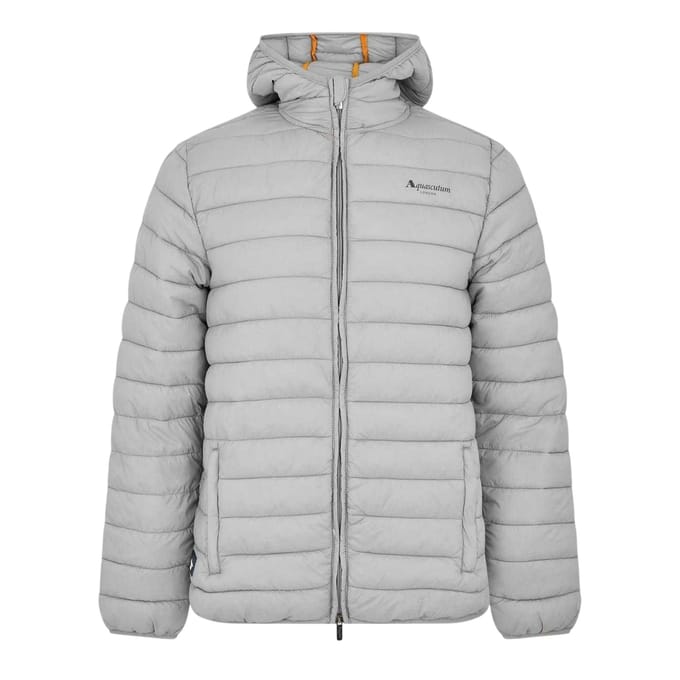 Aquascutum Heren Logo Puffer Jas (Grijs)