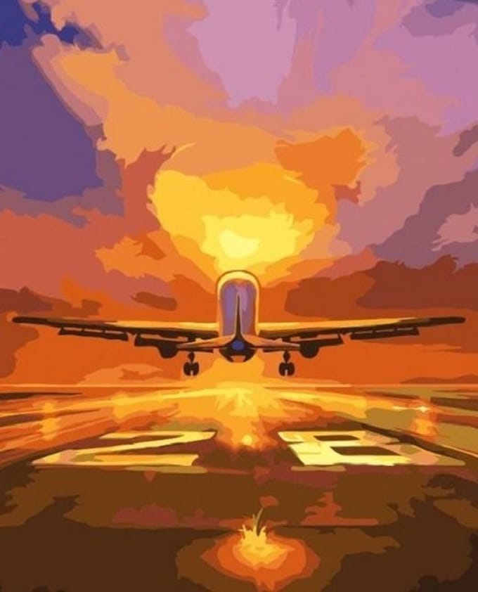 SCHILDEREN OP NUMMER volwassenen - WIZARDI - FLIGHT 40 x 50 cm