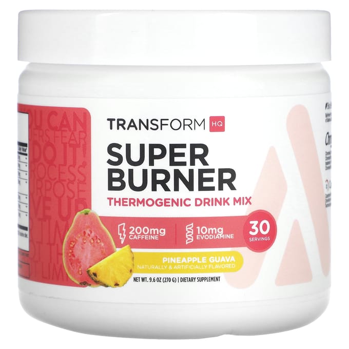 TransformHQ, Super Burner, Thermal Drink Mix, Pineapple Guava, 9.6 oz (270 g) pink