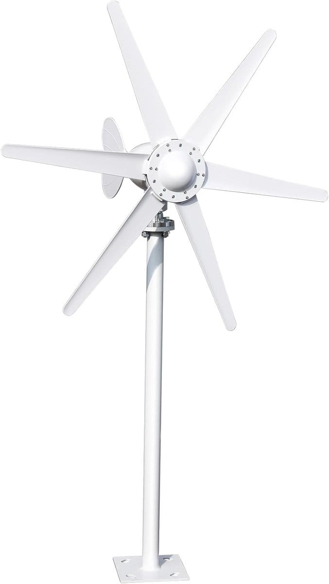Windturbines Generator Set - Windmolen Energie - Energie Opwekken - 6 Bladen Ontwerp - 800 Watt - Wit