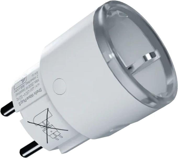 Shelly Plug S Z-wave Slimme Stekker met Stroommeting Wit