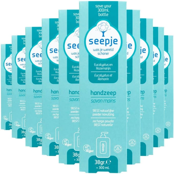 Seepje Handzeep Navulling - Eucalyptus & Rozemarijn - 10 x 38 gr