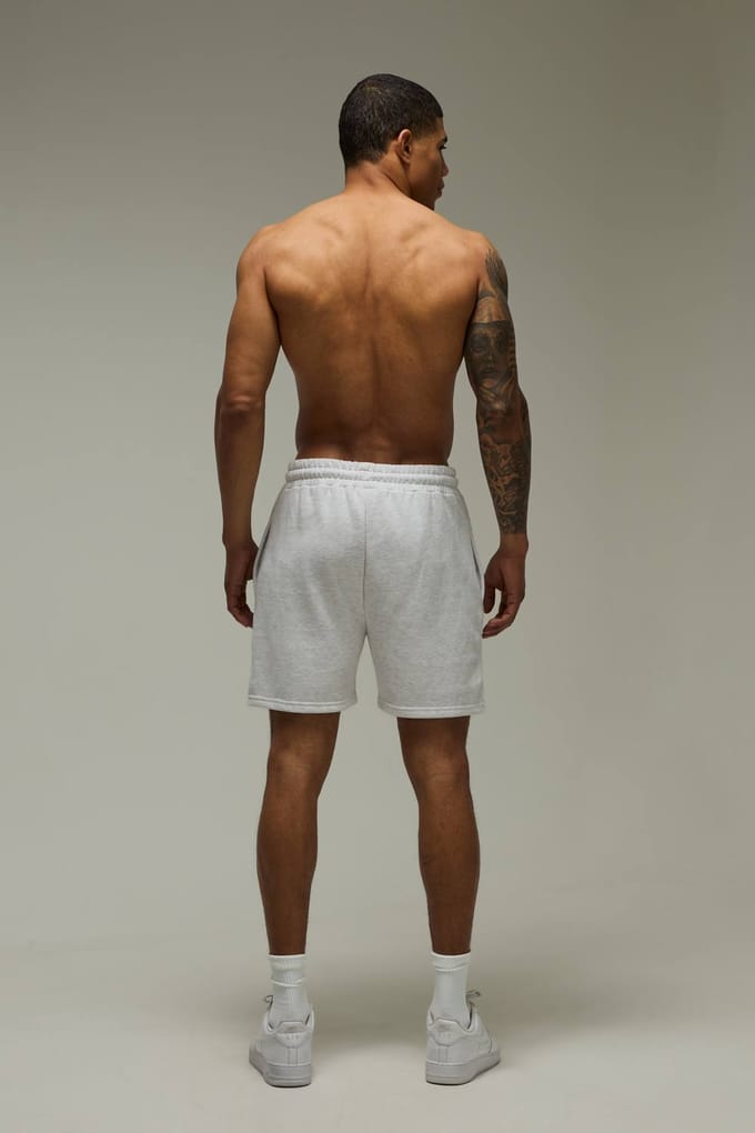 Men's Active Gym Loopback 5inch Shorts | Grey Marl | Size Large