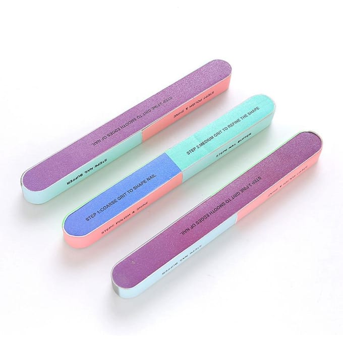 Lime à ongles Bloc de ponçage Manucure Pédicure Outil de polissage à six faces white