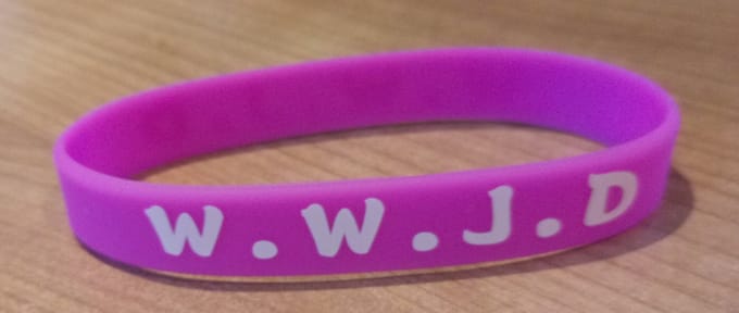 Siliconen Armband WWJD - Paars