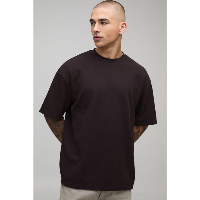 Oversized Waffle T-Shirt | Chocolate | Size Medium