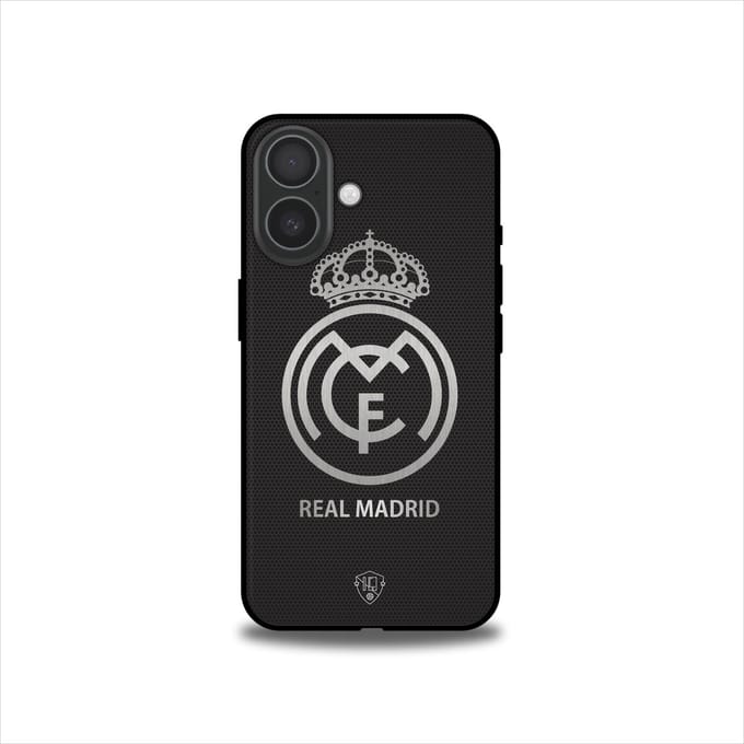 Real Madrid telefoonhoesje Apple iPhone 16 - Backcover Softcase - Zwart