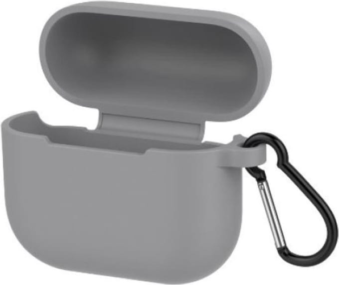 Siliconen case - geschikt voor airpods 3 - met karabijnhaak - antraciet