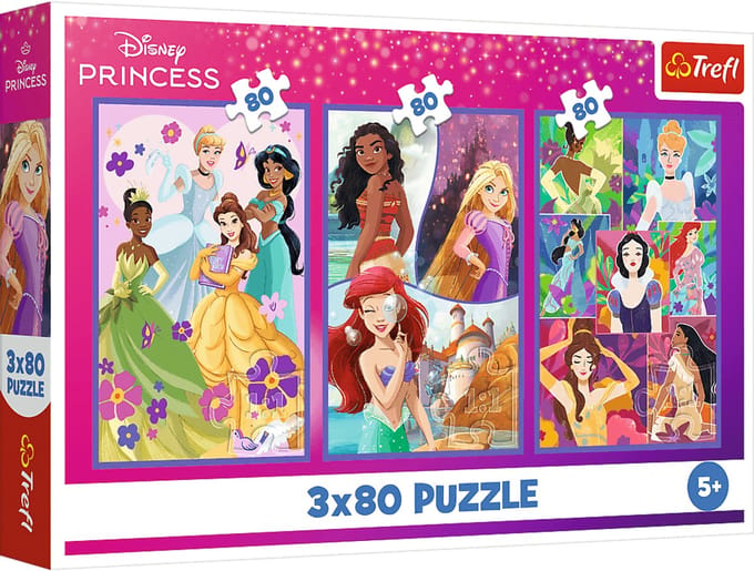 Puzzel - 3x80 - Prinsessenvrienden - Disney Prinses Trefl 34884