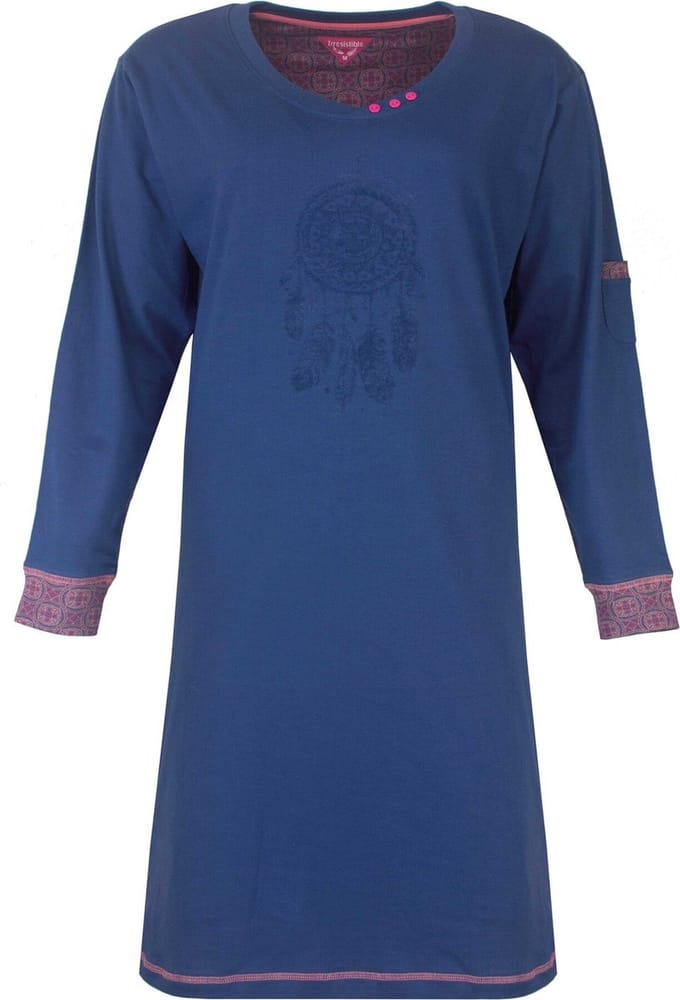Irresistible Dames Nachthemd - Katoen - Blauw - Maat S
