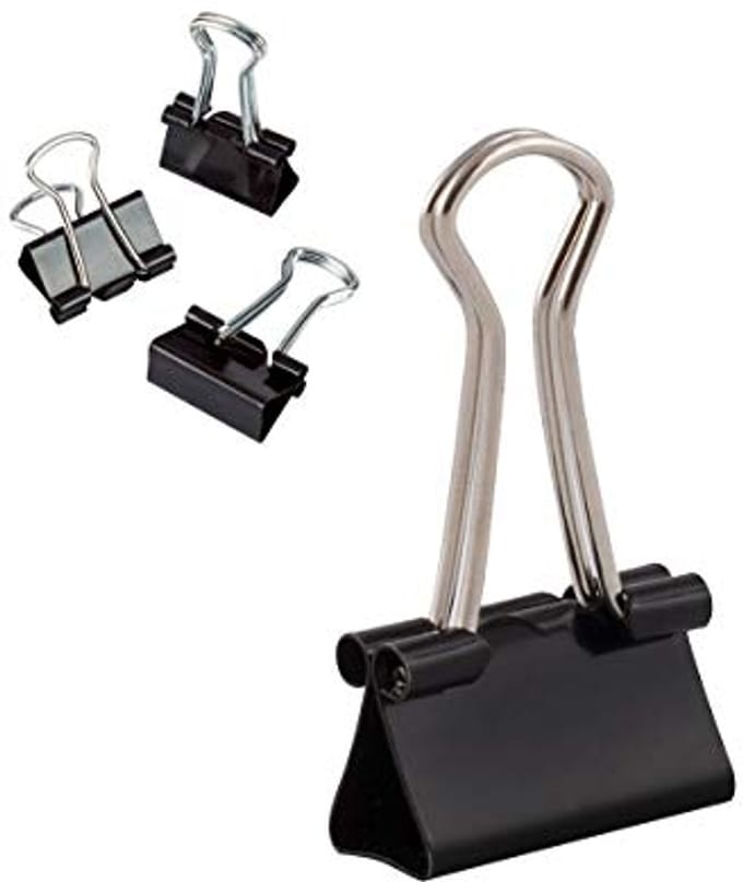 Multifunctionele Metalen Foldback Clips - 12 Stuks 19mm - Paperclips voor Notities en Documenten