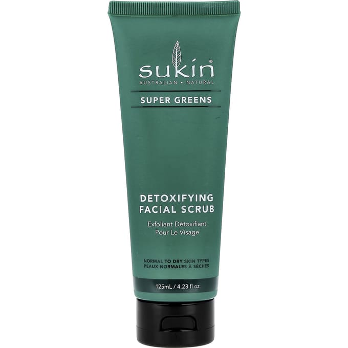 Super Green, Detoxifying Facial Scrub, Normal to Dry Skin Type, 125 Ml (4.23 Fl Oz) gray