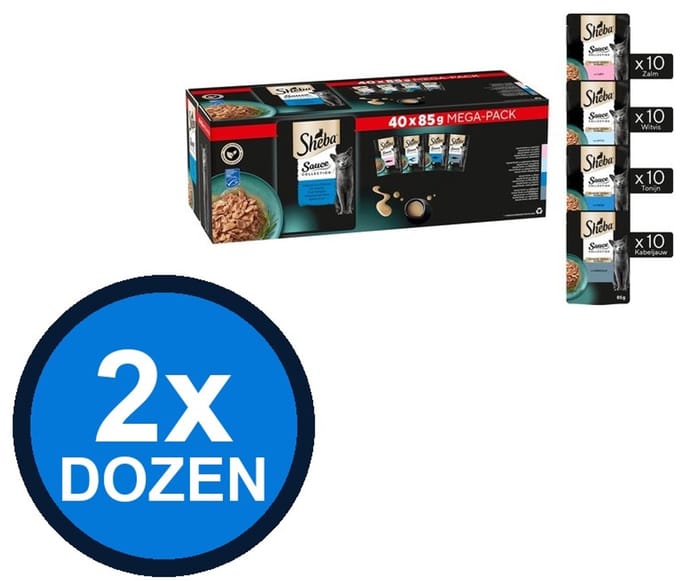 2x Sheba - Sauce Lover Vis Selectie in Saus Multipack - Kattenvoer Natvoer - 40x85g
