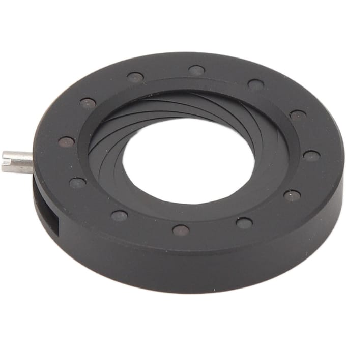 Verstelbaar Irisdiafragma 1,2 tot 18 mm Aluminiumlegering 12 Lamellen Handmatige Bediening Lens black