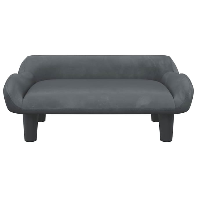 vidaXL - Kinderbank - 70x40x24 - cm - fluweel - donkergrijs