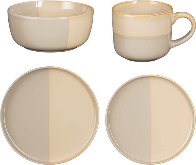 Mica Decorations Ozzu Serviesset 4 Persoons - Steengoed - Grijs