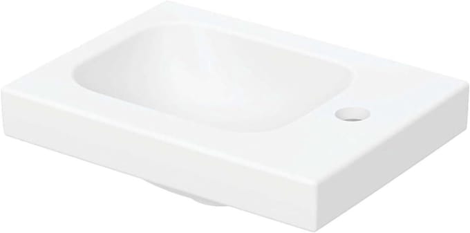 Wastafel - Fonteintje Handdouche - Kleine Ruimtes - Asymmetrisch Design - 38 cm breed - Wit
