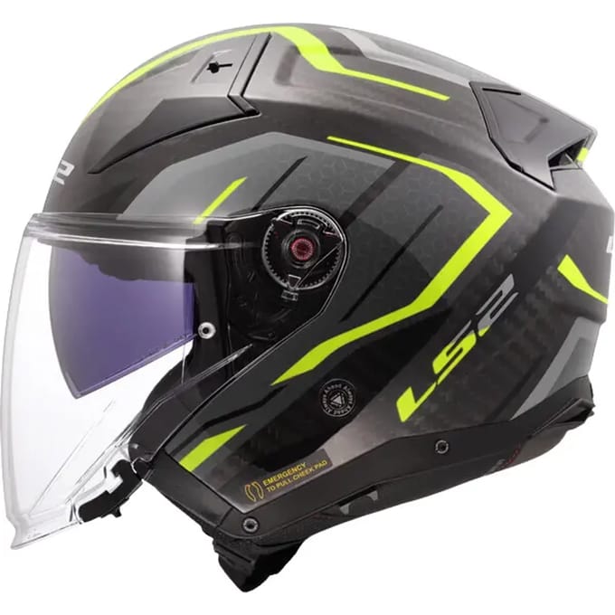LS2 OF603 Infinity II C Urus H-Vis Geel 06 Jethelm - Helm