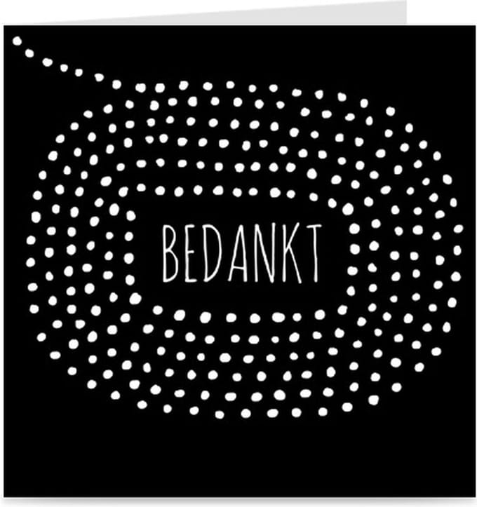 BEDANKT | kaart / wenskaart met envelop | stippen