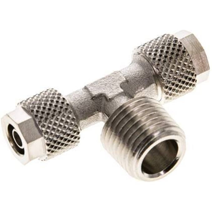 6x4 & R1/4'' Vernikkeld Messing T-Opsteekkoppeling Buitendraad [2 Stuks]