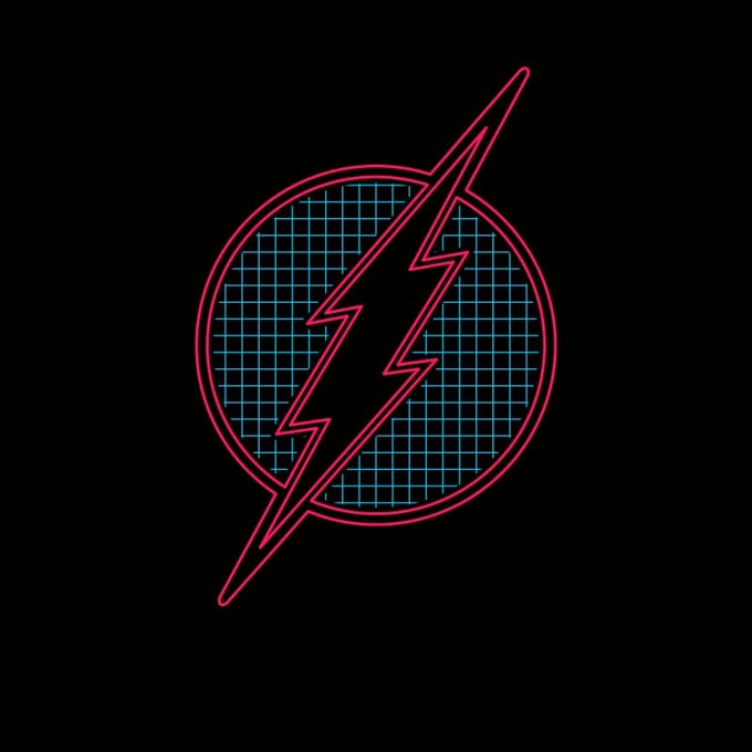 Justice League Flash Retro Grid Logo Men's T-Shirt - Black - M