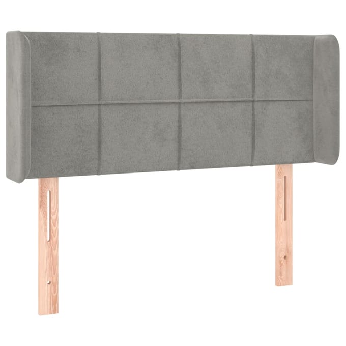 vidaXL - Hoofdbord - LED - 93x16x78/88 - cm - fluweel - lichtgrijs
