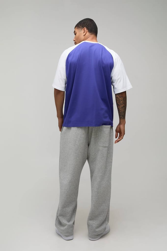 Oversized Raglan T-shirt Met Korte Mouwen | Cobalt | Size Large
