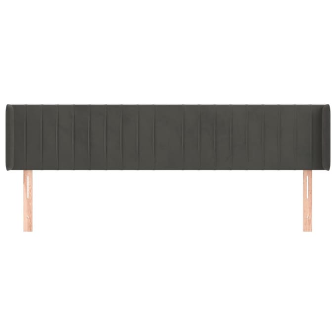 vidaXL - Hoofdbord - met - randen - 183x16x78/88 - cm - fluweel - donkergrijs
