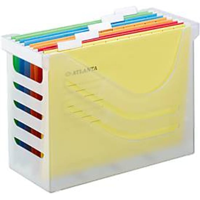 Hangmappenbox Jalema Re-Solution A4 voor 15 hangmappen, incl. 5 mappen, wit-transparant