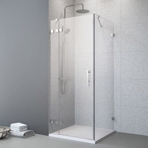 Megabad Profi Collection Planplus Pure hinged door on FT with SW 100 x 100 cm, connection left MBALGXCFH3001010L