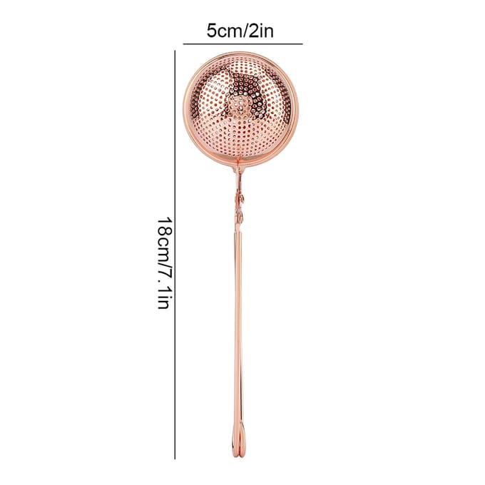 Infuseur à thé portable en acier inoxydable Passoire Réutilisable Forme boule Filtre à théière beige