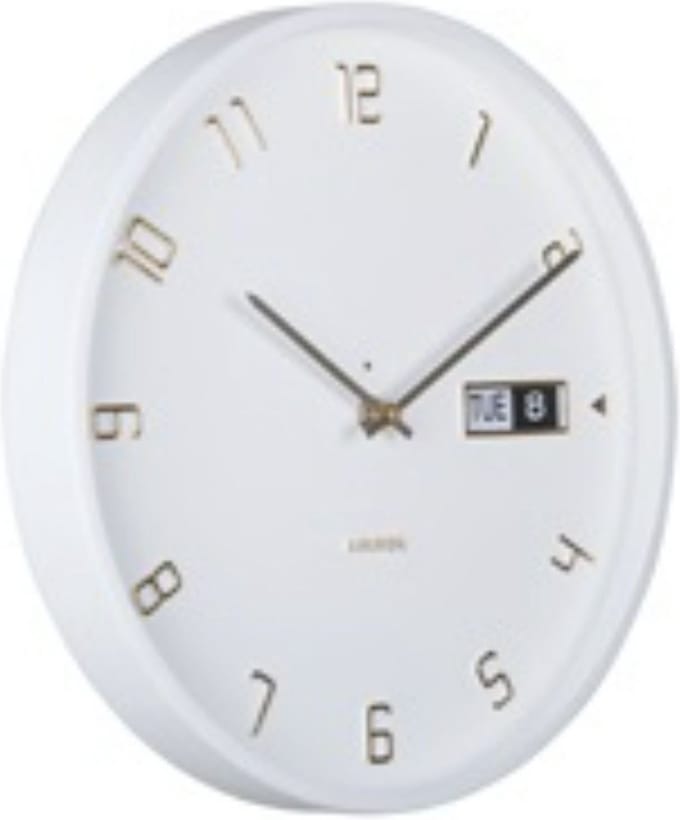 Karlsson Wandklok Data Flip - Wit - Ø30cm - Wandklok Modern