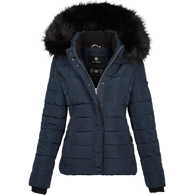 Navahoo Dames Winterjas Miamor – Teddyvoering, Afneembare Capuchon & Bontkraag