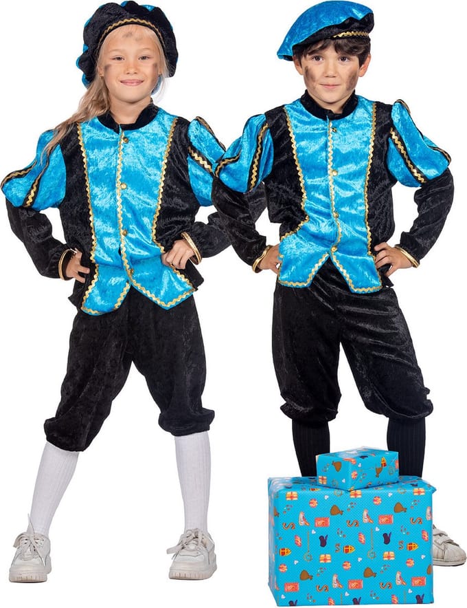 Pietenpak - Turquoise-Zwart - Kinderen