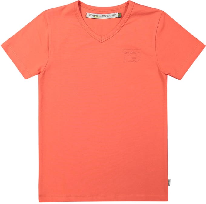 Rumbl Royal - T-shirt - V-hals - Koraal - Maat 128/134