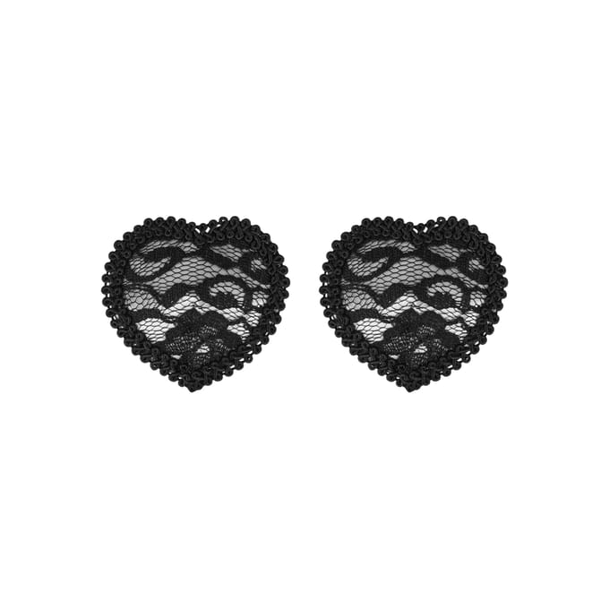 EIS, borstsieraden, hartvormige pasteitjes, zwart-zilver, zelfklevend