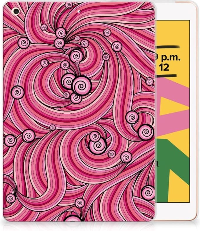 Back Cover voor Apple iPad 10.2 | iPad 10.2 (2020) | 10.2 (2021) Tablethoes Swirl Pink