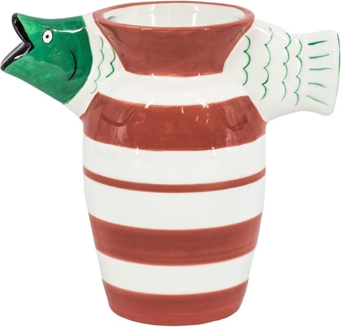 HomeBound by KY | Vaas vis stripes | bloemenvaas | 23x12,5x20,7cm