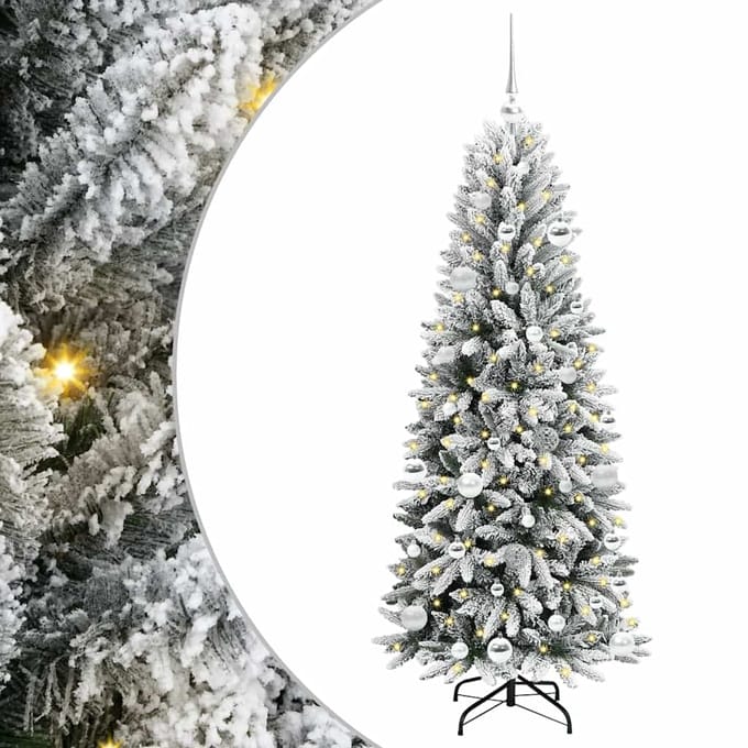 vidaXL - Kunstkerstboom - Wit - 150 - cm - PVC - en - plastic - en - staal - en - PE