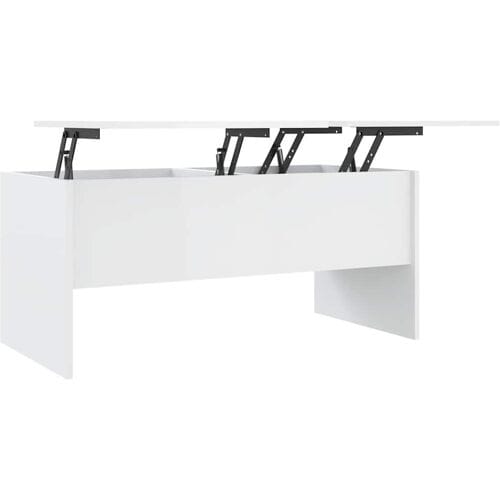 vidaXL - Salontafel - 102x50,5x46,5 - cm - bewerkt - hout - hoogglans - wit