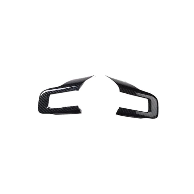 Garniture intérieure de couverture de volant en Fiber de carbone, pour Ford Mustang 2015 – 2019 black