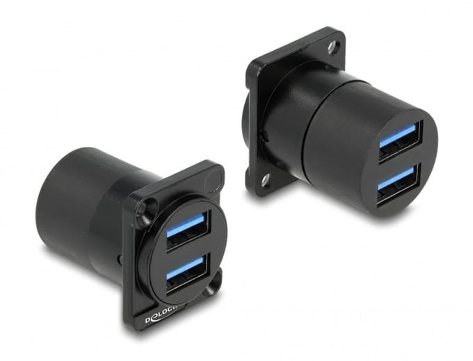 2x USB-A D-type module | USB3.0 5 Gbps | zwart